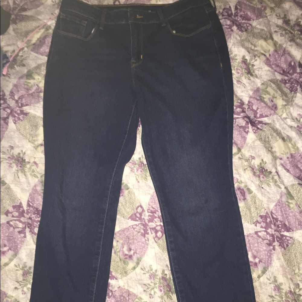 Long skinny pants.